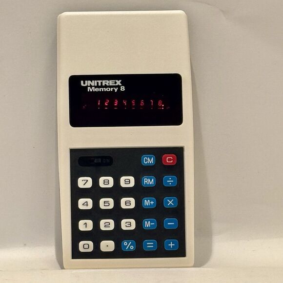 Vintage Unitrex Memory 8 Red LED Calculator - Picture 2 of 7